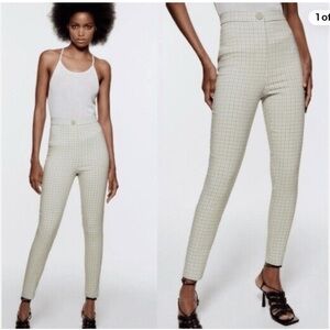 ZARA High-Waisted Checkered Leggings/Pants
